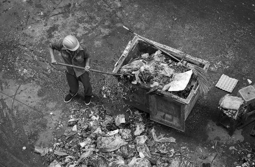 Commercial waste removal team at work in Southwark